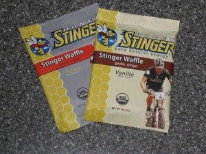 The two currently available flavors of Honey Stinger Waffles