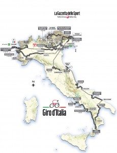 Giro d'italia 2013 route map