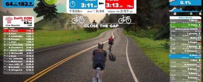 Riding and training with zwift
