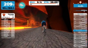 Training on the Zwift Island Volcano Expansion