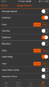 Solos app metrics screen